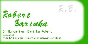 robert barinka business card